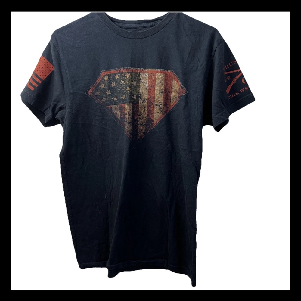 Grunt Style Blue American Flag Graphic Tee